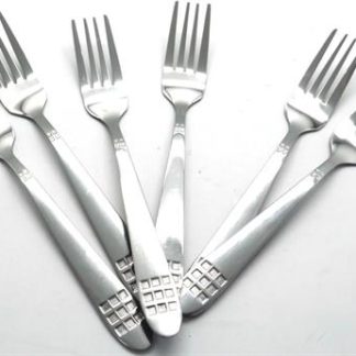 Catering 6 Piece Stainless Steel Dinner Dessert Forks Square Design
