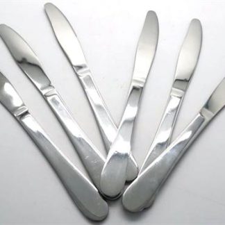 Catering 6 Piece Stainless Steel Dinner Knives Set Plain