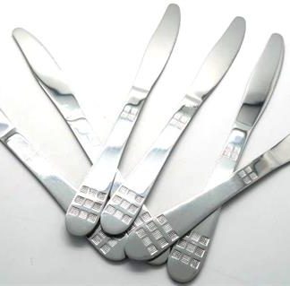 Catering 6 Piece Stainless Steel Dinner Knives Set Square Design