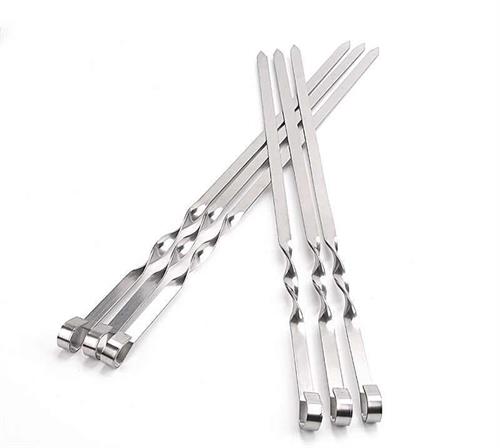 6 Piece Stainless Steel 45cm Length BBQ Kebab Skewers