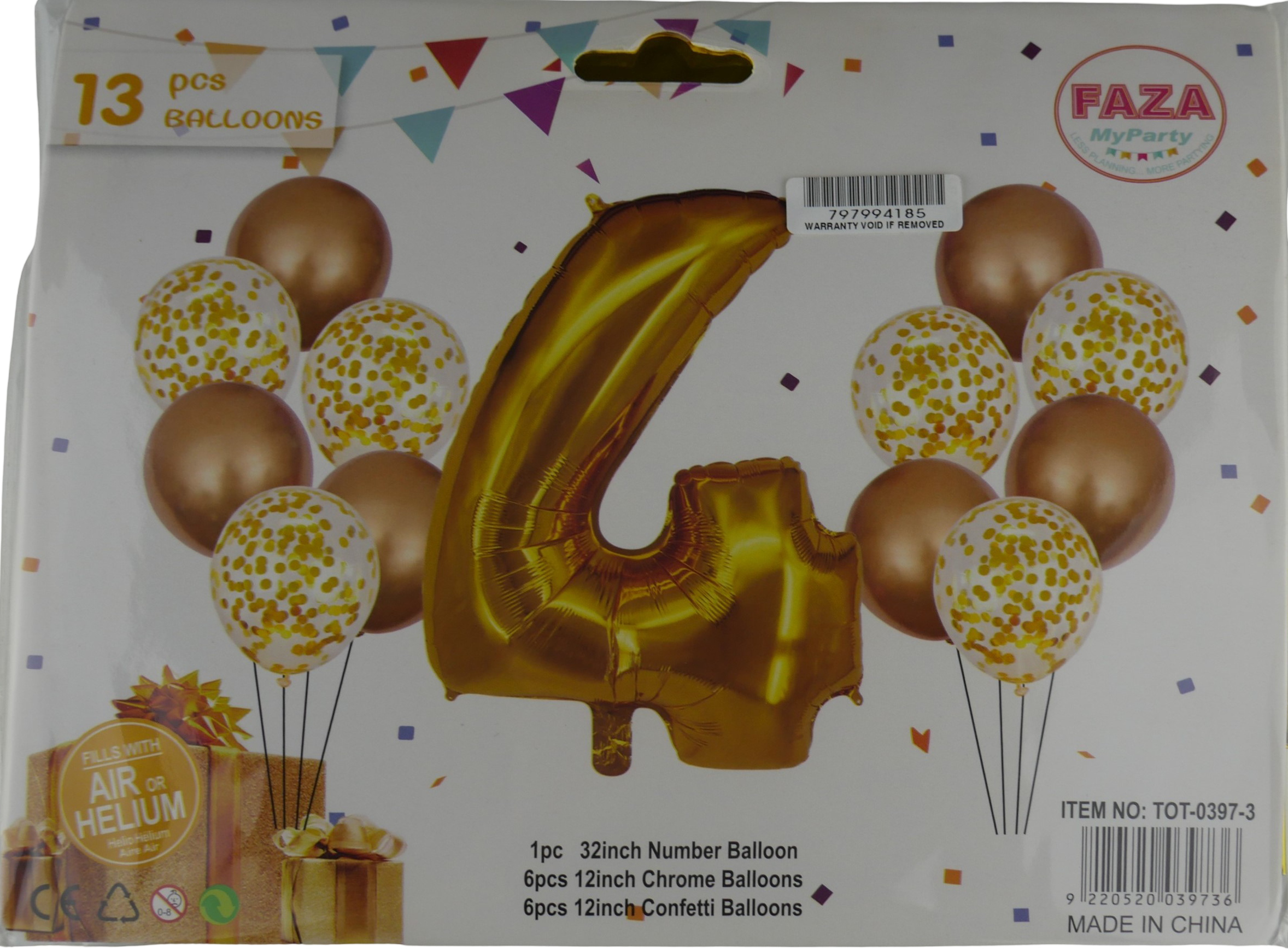 13pc Gold and White Balloon Set Nr 4