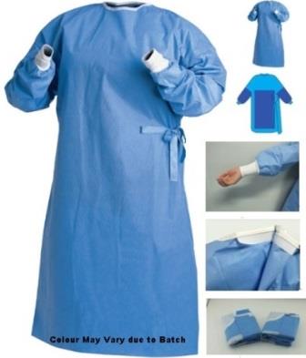 Disposable SMS Fabric Reinforced Surgical Gown - Blue Size Extra Large