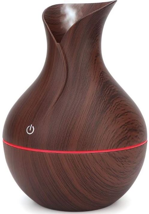 Ultrasonic Aroma Portable Humidifier Dark Hollow Wood