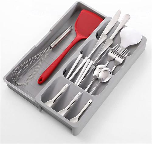 Cutlery 9 Compartments Drawer Organizer Colour Grey